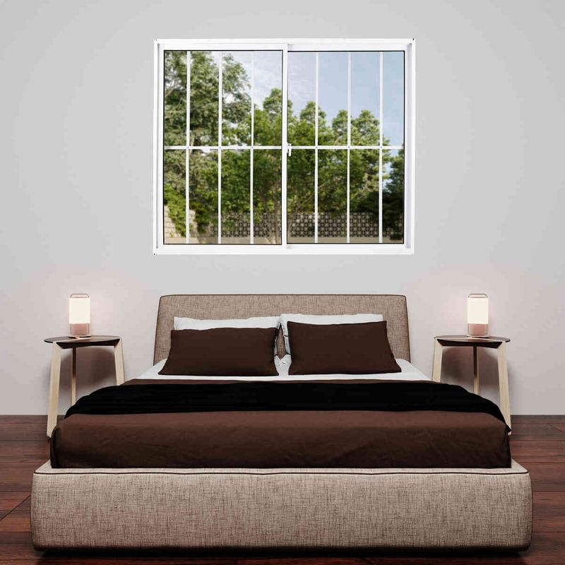 janela de correr em alumínio grade vidro liso 2 folhas 80x80cm mgm fênix branco (mp)