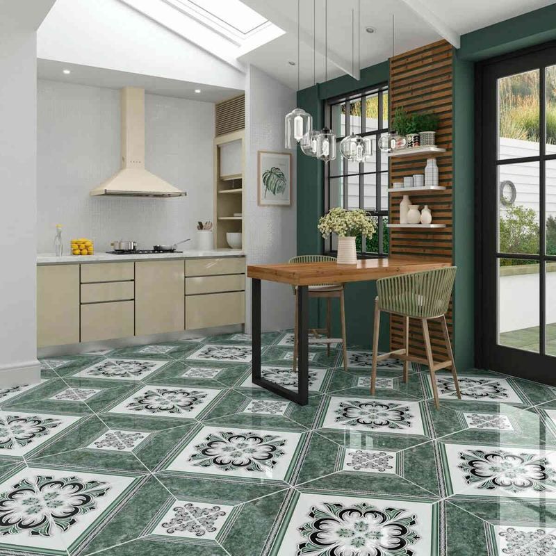piso cerâmico bold brilhante 45x45cm verde caixa 2,32m² incefra (mp)