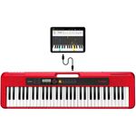 teclado casio casiotone modelo estudante vermelho ct-s200rdc2-br