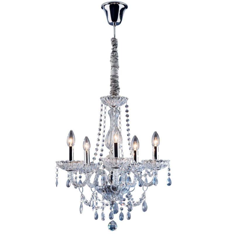 lustre bronzearte clássico 5 luzes e14 transparente (mp)