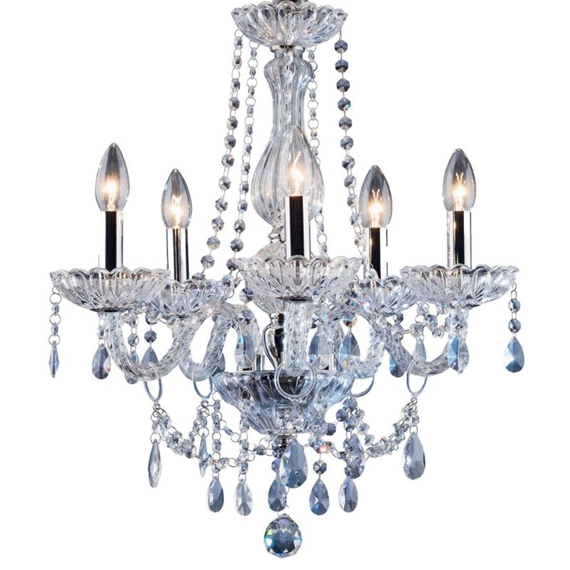 lustre bronzearte clássico 5 luzes e14 transparente (mp)
