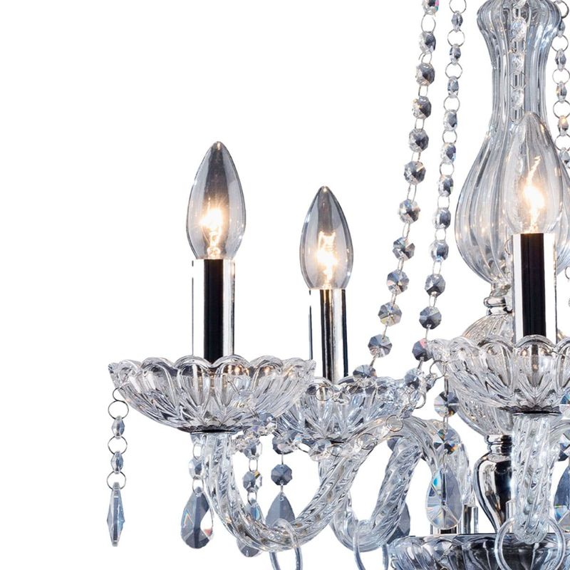 lustre bronzearte clássico 5 luzes e14 transparente (mp)