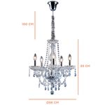 lustre bronzearte clássico 5 luzes e14 transparente (mp)