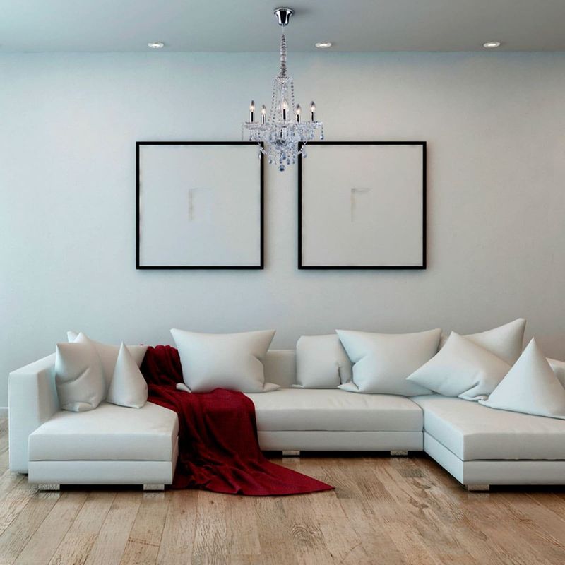 lustre bronzearte clássico 5 luzes e14 transparente (mp)