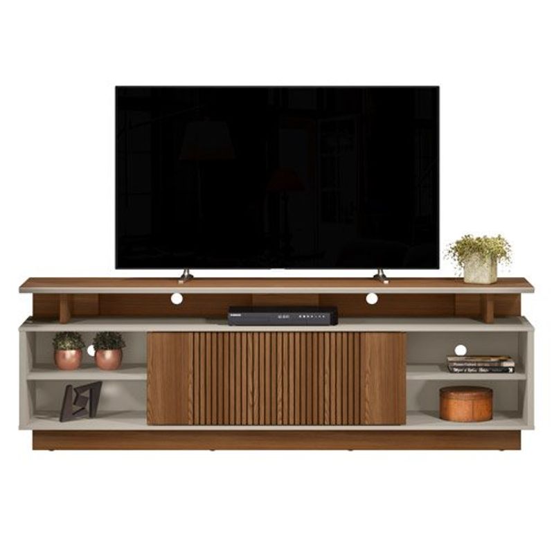 rack para tv até 70" linea brasil leblon freijó e off white