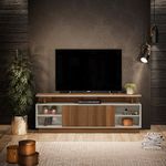 rack para tv até 70" linea brasil leblon freijó e off white