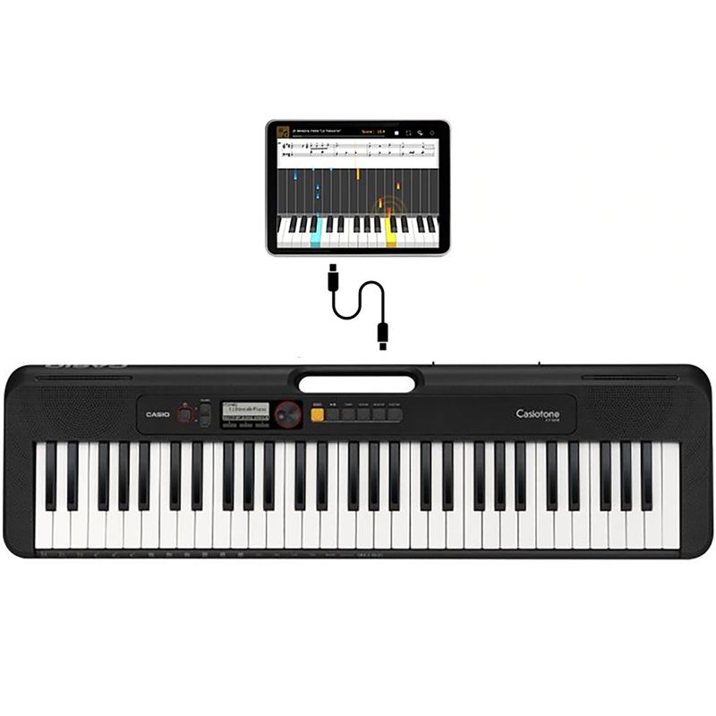 teclado casio casiotone modelo estudante ct-s200bkc2-br, preto