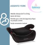 assento de elevação para automóvel galzerano york preto 8002
