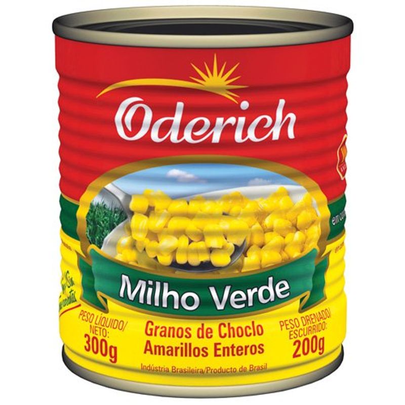 milho verde em conserva oderich lata 200g