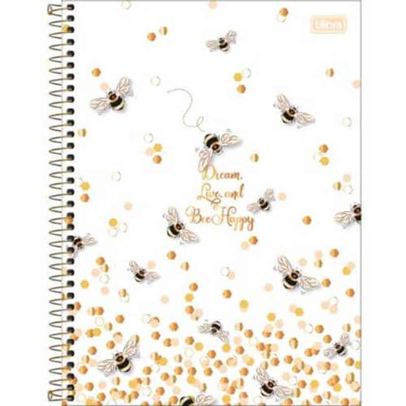 caderno espiral tilibra 10 matérias honey bee sortido - 323012