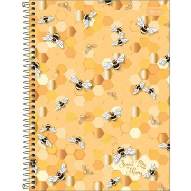 caderno espiral tilibra 10 matérias honey bee sortido - 323012