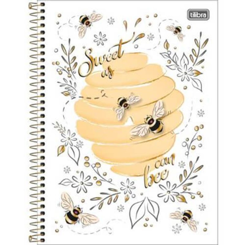 caderno espiral tilibra 10 matérias honey bee sortido - 323012