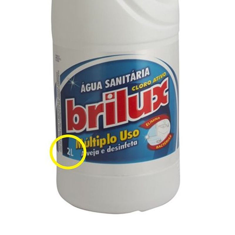 água sanitária brilux 2l