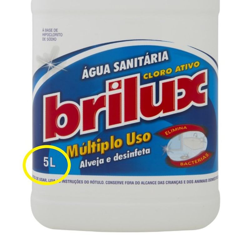 água sanitária brilux 5l