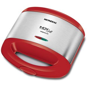 Sanduicheira Mondial Premium 8641 Inox/Vermelho