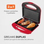 sanduicheira mondial premium 8641 inox/vermelho