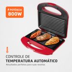 sanduicheira mondial premium 8641 inox/vermelho