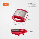 sanduicheira mondial premium 8641 inox/vermelho