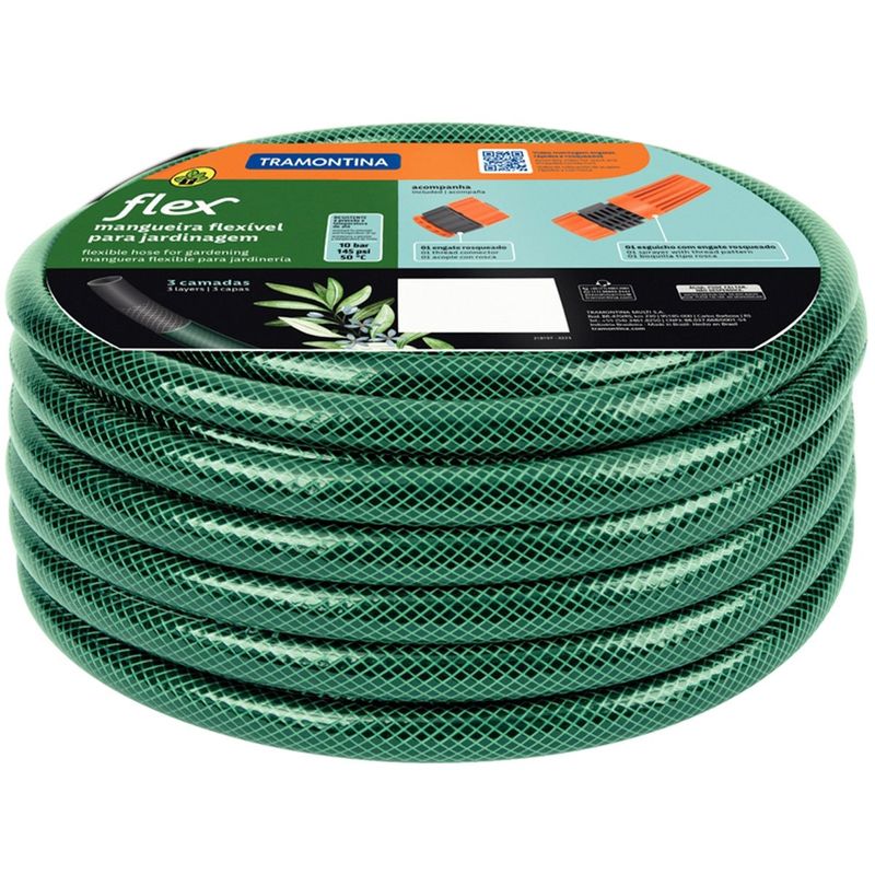 mangueira para jardim tramontina flex 15 metros verde 79172150