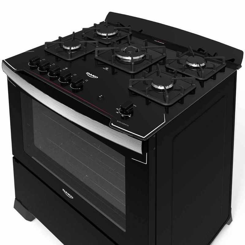 fogão 5 bocas dako automático diplomata preto 300001001