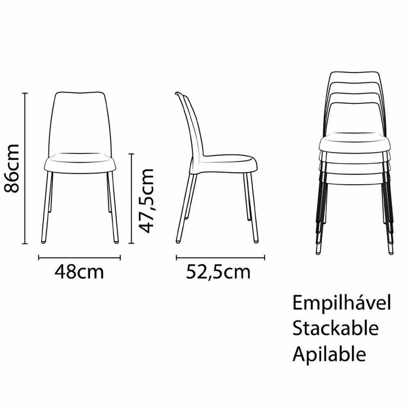 cadeira vanda tramontina alumínio anodizado camurça 92053921