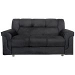 sofá 3 lugares marjom porto belo velveten preto (mp)