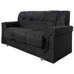 sofá 3 lugares marjom porto belo velveten preto (mp)