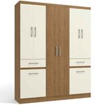 guarda-roupa 8 portas 2 gavetas kappesberg mdp freijó e off white s458
