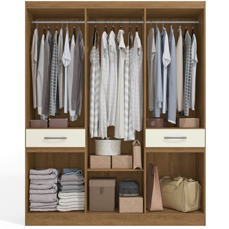 guarda-roupa 8 portas 2 gavetas kappesberg mdp freijó e off white s458