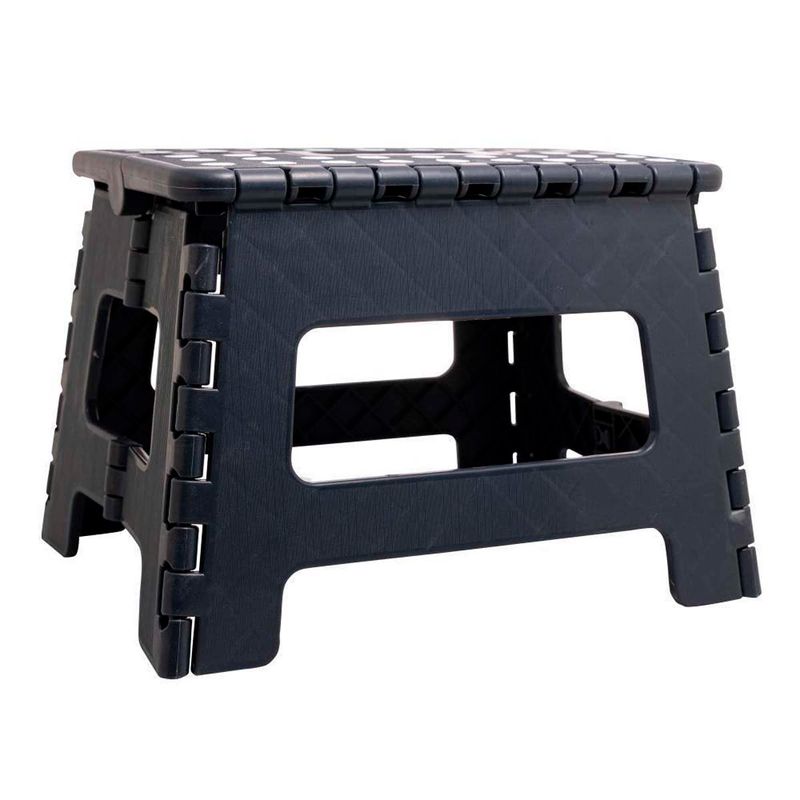 banquinho dobrável multiuso lyor plástico 22cm cinza 220174