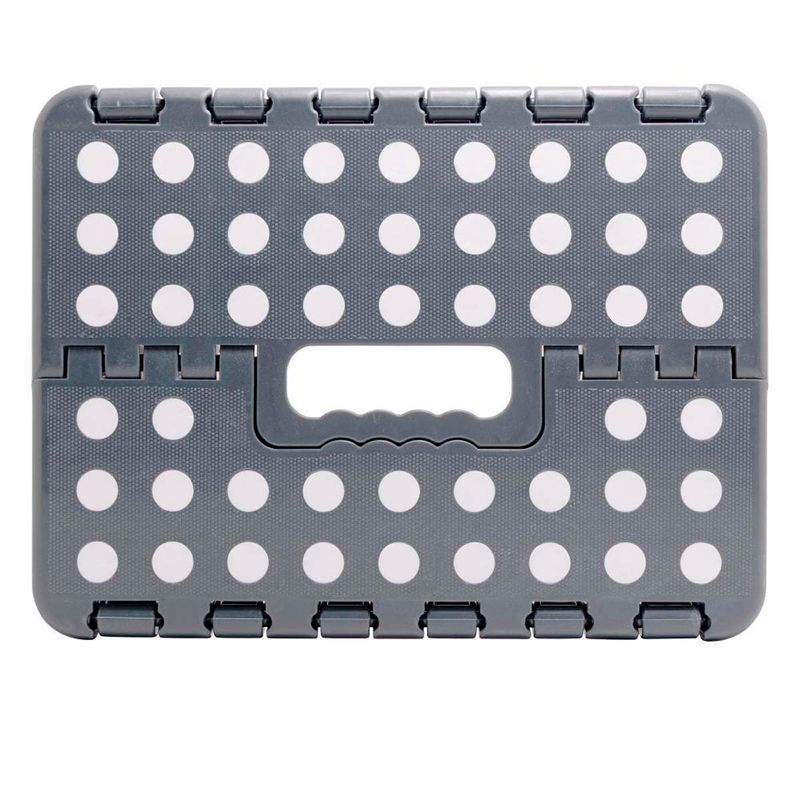 banquinho dobrável multiuso lyor plástico 22cm cinza 220174