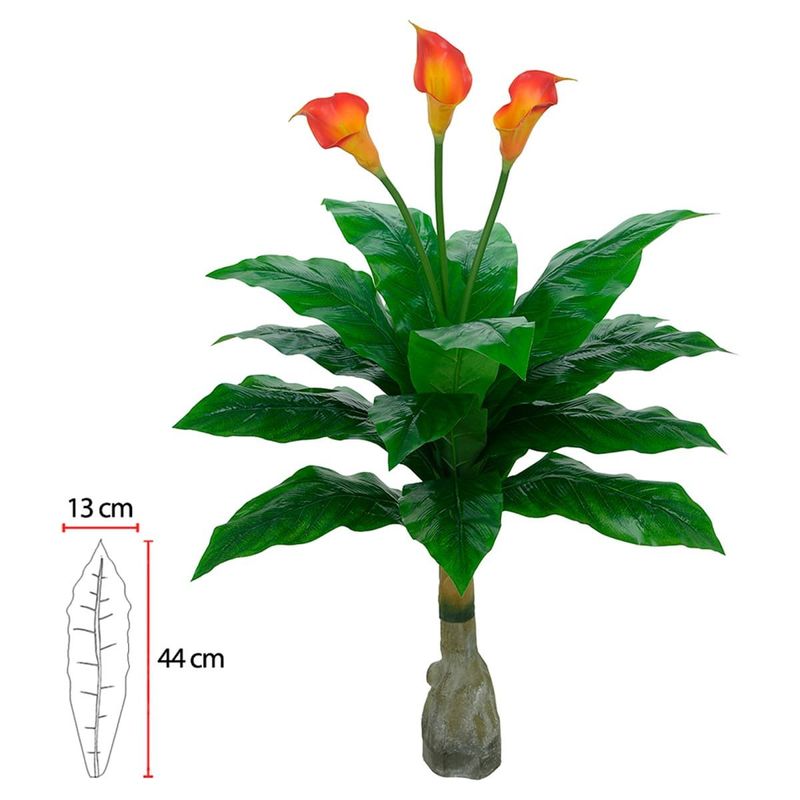 planta artificial copo de leite florarte 1m vermelho (mp)