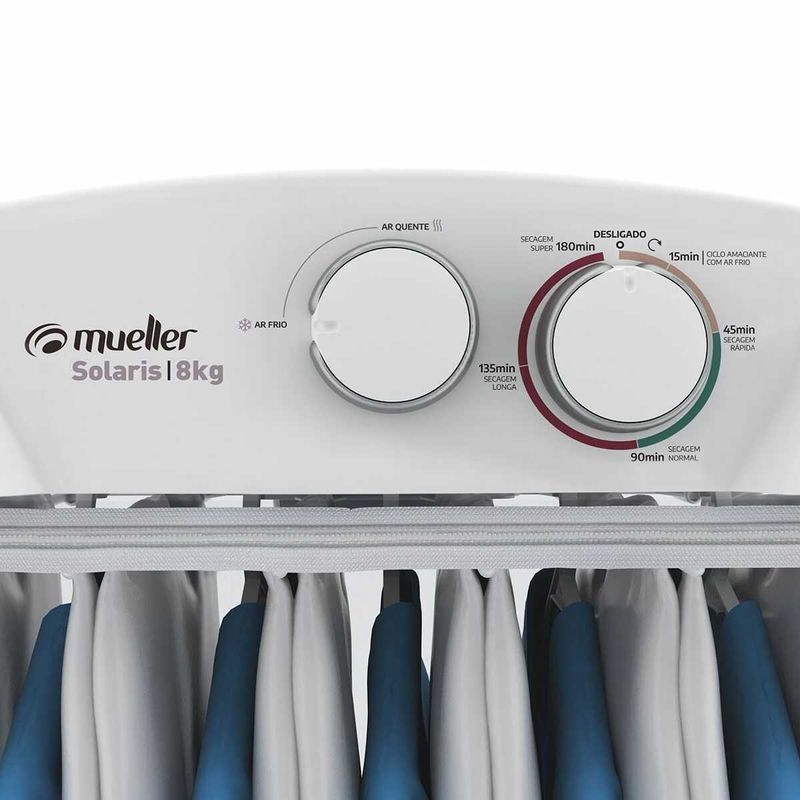 secadora de roupas mueller solaris 8kg 5 programas com timer branco