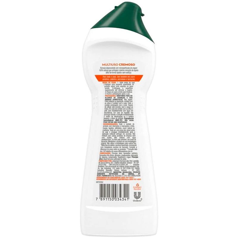 limpador cif cremoso multiuso laranja 250ml