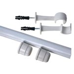 kit varão para cortina 28mm couselo 2,5m branco (mp)