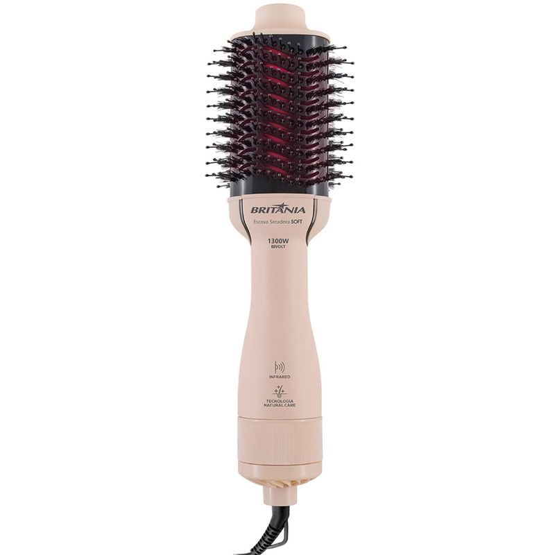 escova secadora britânia soft bivolt 1300w rosa bec07r (mp)