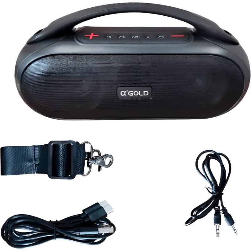 caixa de som bluetooth a'gold sm-30 preto (mp)