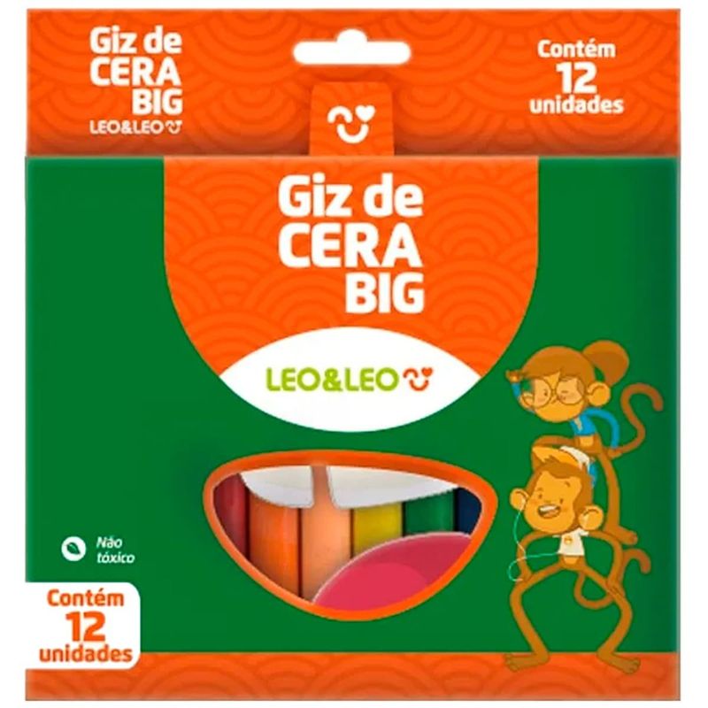 Giz de Cera Leo&Leo Grande 12 Cores