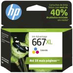 cartucho de tinta hp 667xl colorido 3ym80ab