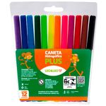 caneta hidrocor leo&leo 12 cores plus (mp)
