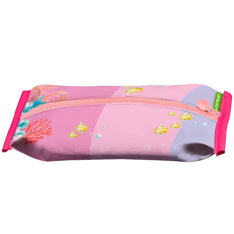 estojo escolar leo&leo retangular fundo do mar (mp)