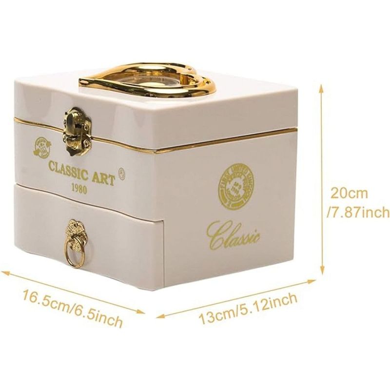 caixa de jóias calidaka musical com bailarina giratória branco a-bi