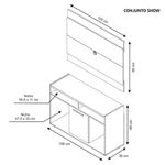 rack com painel para tv até 43" notável freijó trend e preto 52146