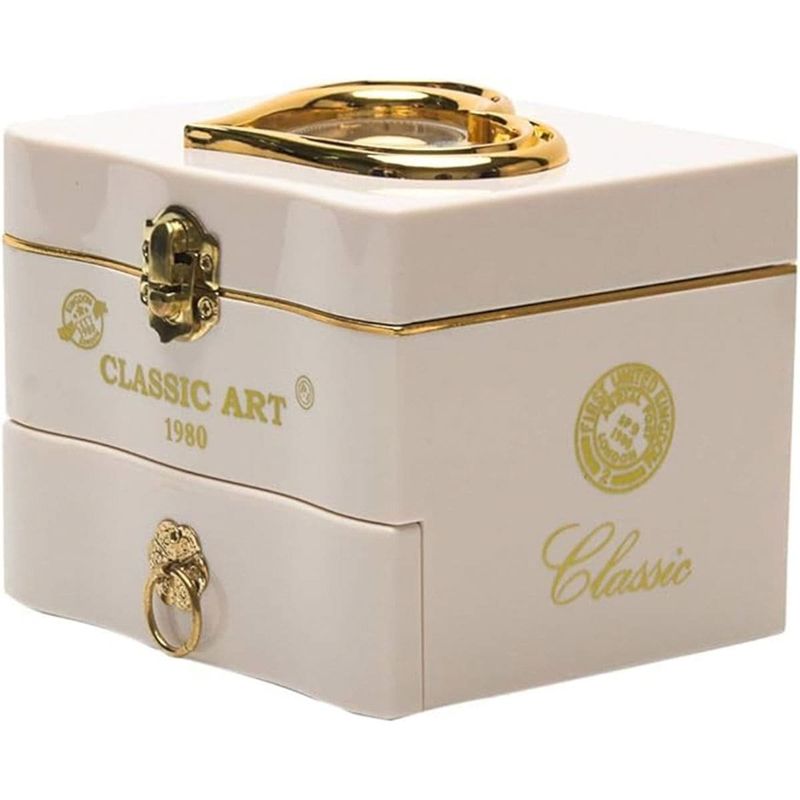 caixa de jóias calidaka musical com bailarina giratória branco a-bi