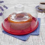 boleira prato coza cozy média com cúpula transparente 25cm vermelho bold - 10136/3465