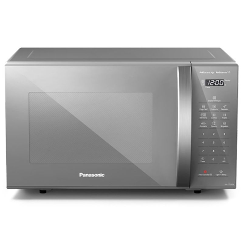 micro-ondas panasonic dupla refeição 27l cinza - st55lmru