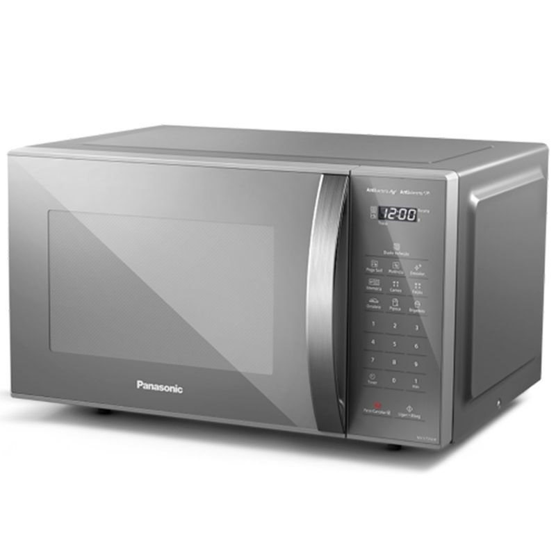 micro-ondas panasonic dupla refeição 27l cinza - st55lmru