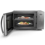 micro-ondas panasonic dupla refeição 27l cinza - st55lmru