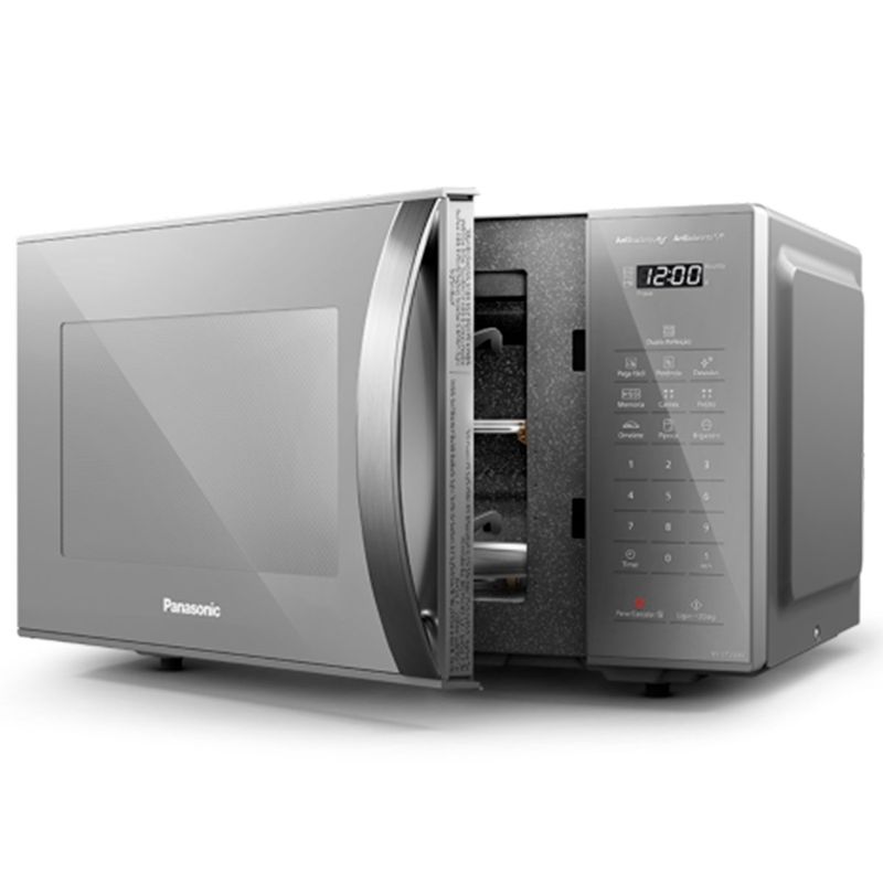 micro-ondas panasonic dupla refeição 27l cinza - st55lmru