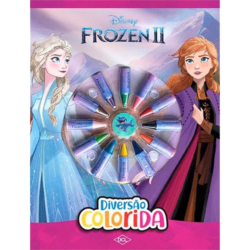 livro infantil diversão colorida frozen 2 - dcl (mp)